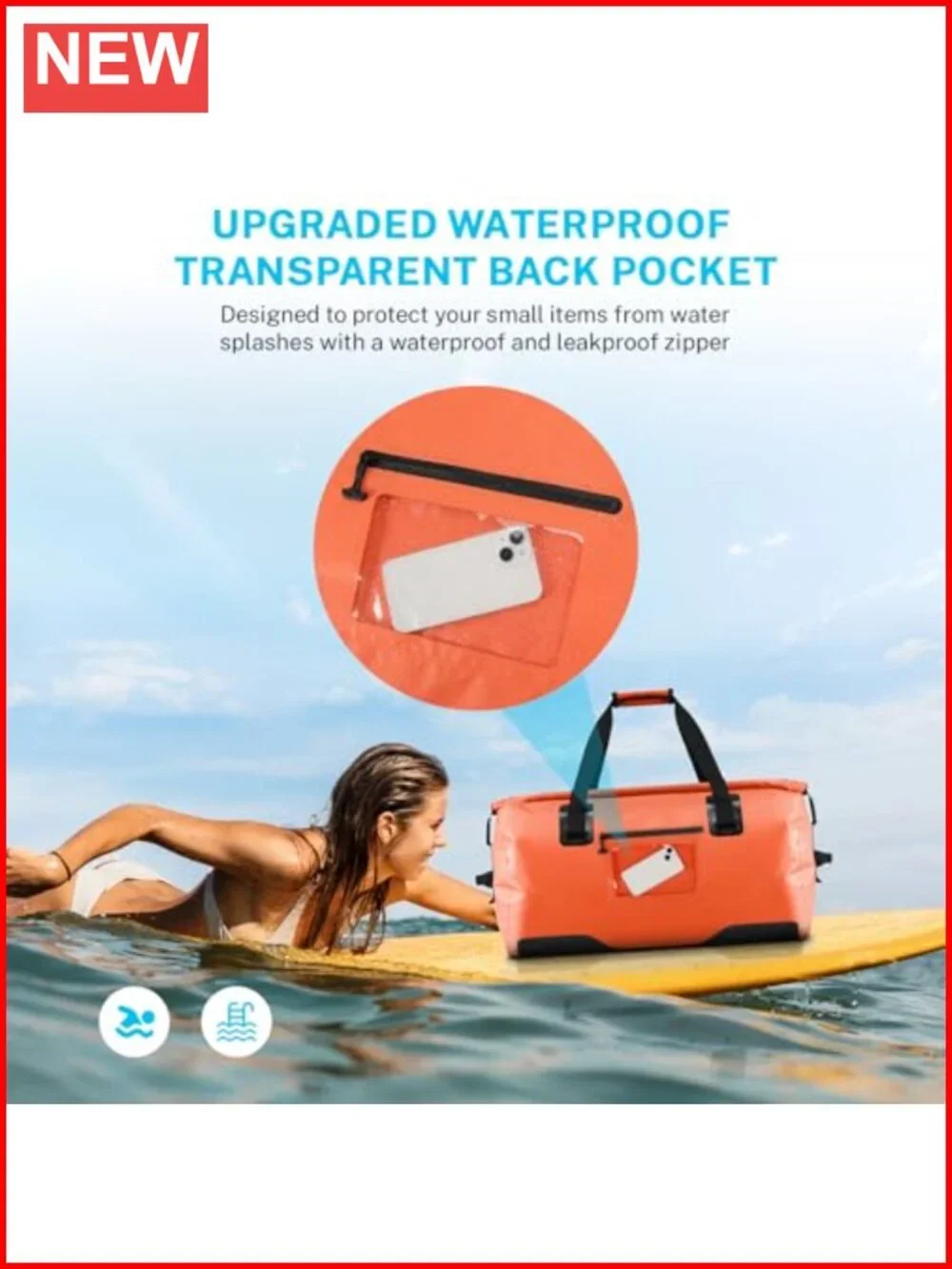 Extra Large Waterproof Dry Duffel Bag 80L Heavy Duty Durable Straps for